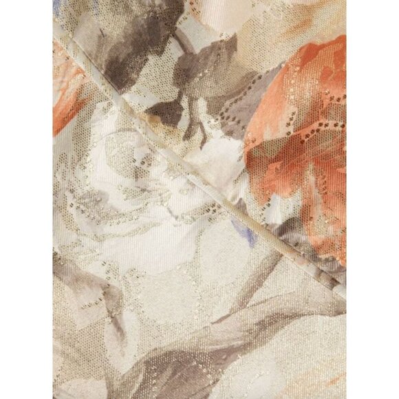 Aidan Mattox Floral Jacquard Off Shoulder Gown Ivory Womens Size 6 - Picture 3 of 11